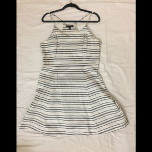 Navy and white striped dress